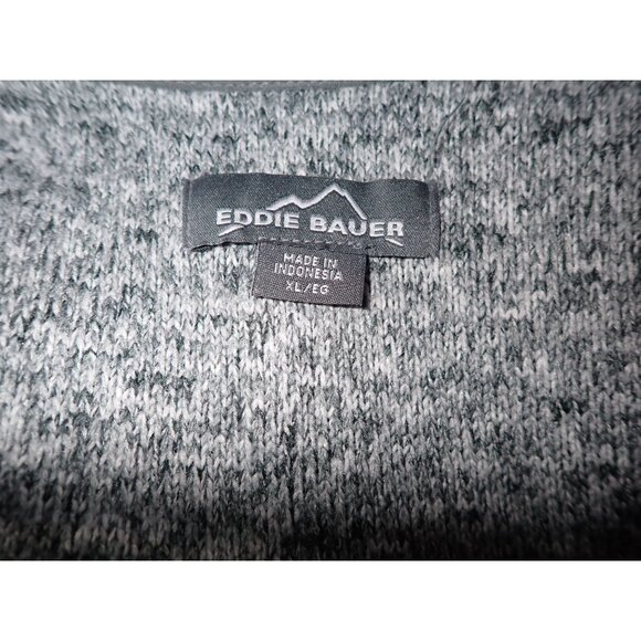 Eddie Bauer 1/4 Zip Fleece Sweater Pullover‎ Sweatshirt Gray Mens L Outdoor - Picture 9 of 9